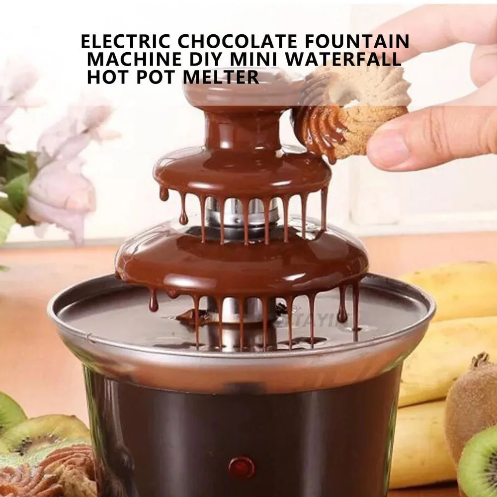 Chocolate Fountain Creative Design Melting Heating Fondue for Party Christmas DIY Handmade Chocolate Melting Waterfall