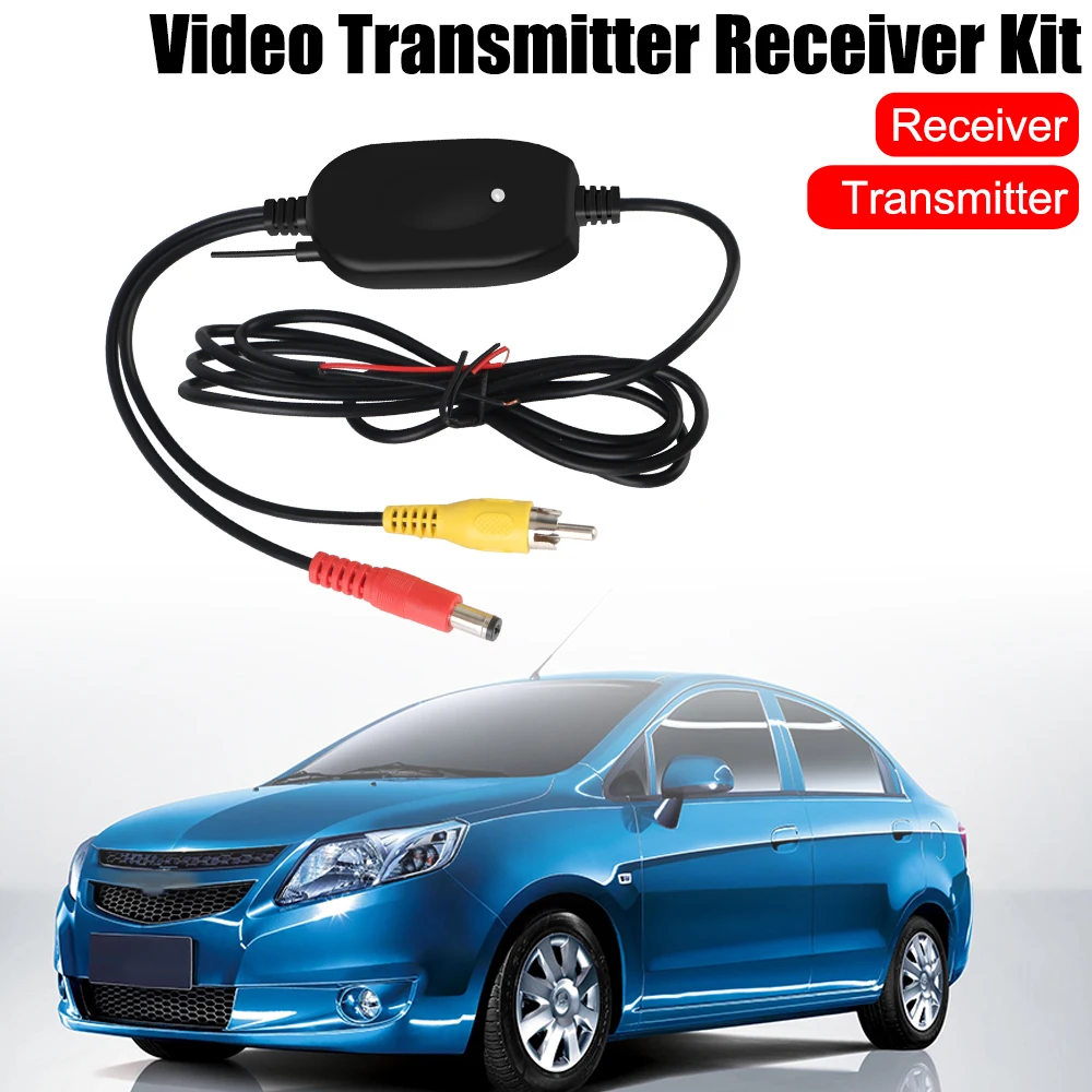 Wireless Video Transmitter Receiver 2.4G Wireless Video Transmitter Receiver Kit For Car Rear View Camera and DVD Monitor Screen Reverse Backup Rearview Cam