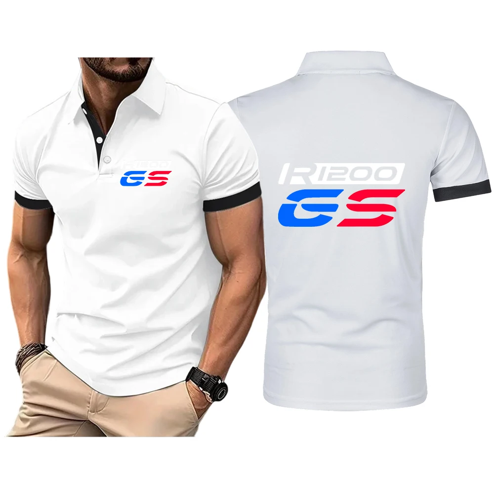 Cotton Linen Short Sleeve Polo Shirt for Men