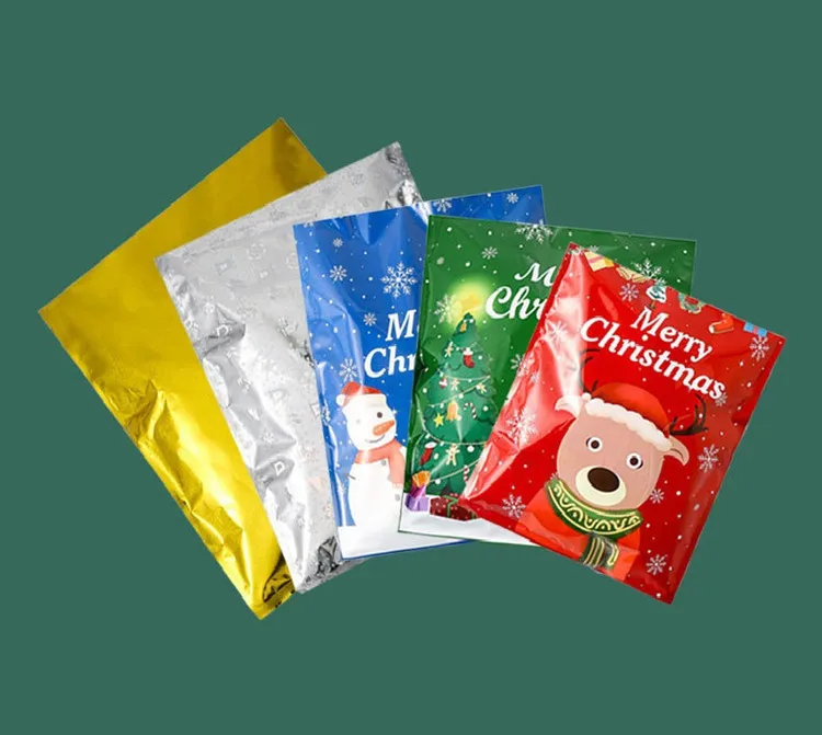 Weihnachts-Süßigkeitentüten Mit Kordelzug – 50 Stück, 15x25 Cm, 5 Designs (Weihnachtsmann, Schneeflocke Etc.) – Für Geschenke, Party, Goodie Bags