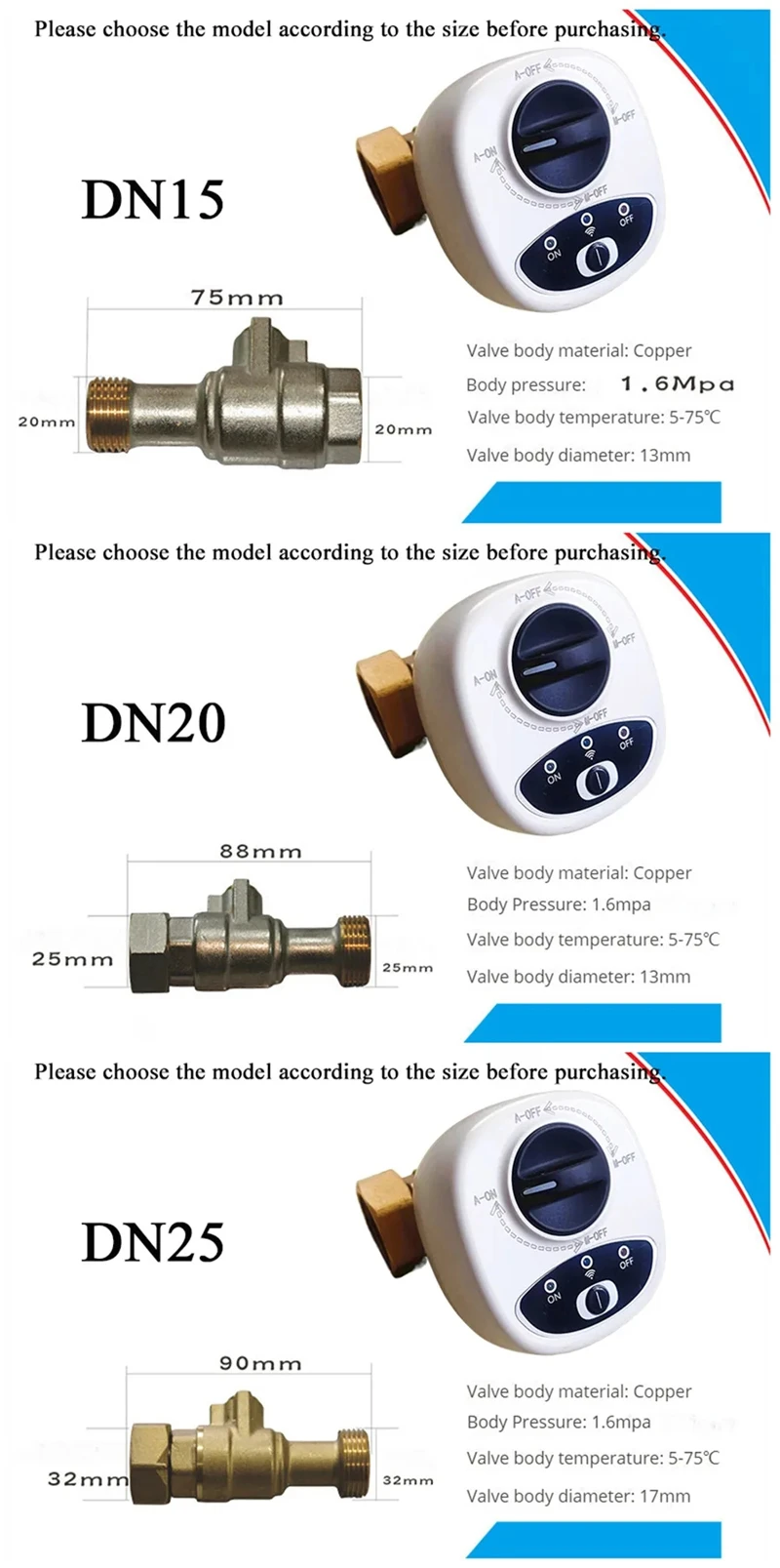 eWelink APP Smart WiFi Water Vavle Gas Water Stop Check Valve DN15/DN20/DN25 Wireless Control Timer Work with Alexa Google Alice