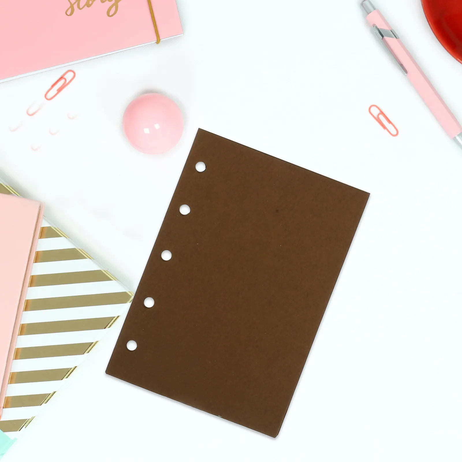 300pcs 두꺼운 부드러운 루스리프 노트 리필 용지 A7 나선형 여행용 노트북용 줄지어진 메모장 교체용 삽입물 학생용