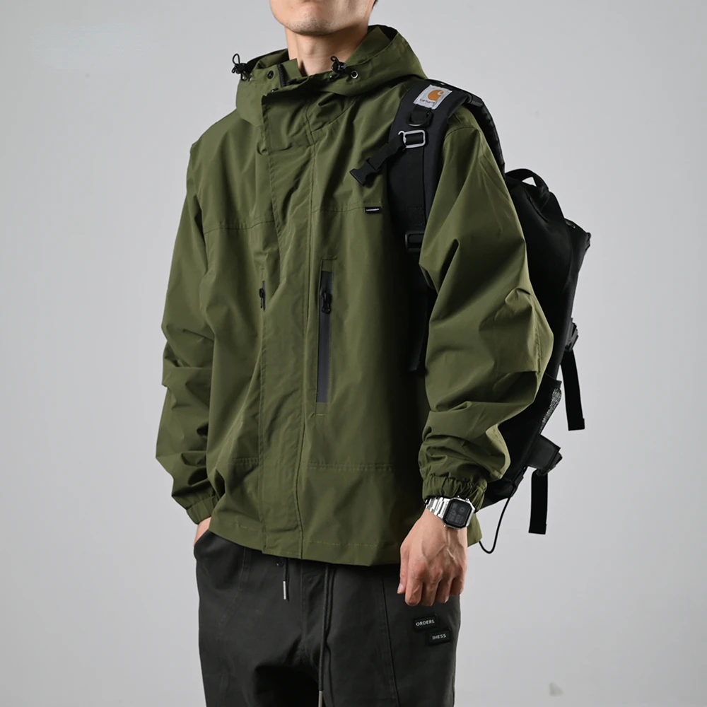 

Уличная функциональная куртка-карго для улицы, весна-осень, однотонные свободные ветрозащитные пальто, Мужская одежда, топы в стиле Харадзюку