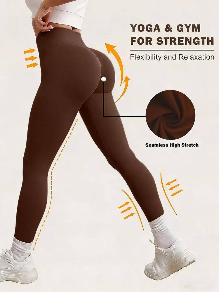 여성용 부드러운 하이웨이스트 뱃살 보정 비침방지 레깅스, 요가, 사이클링/스포..