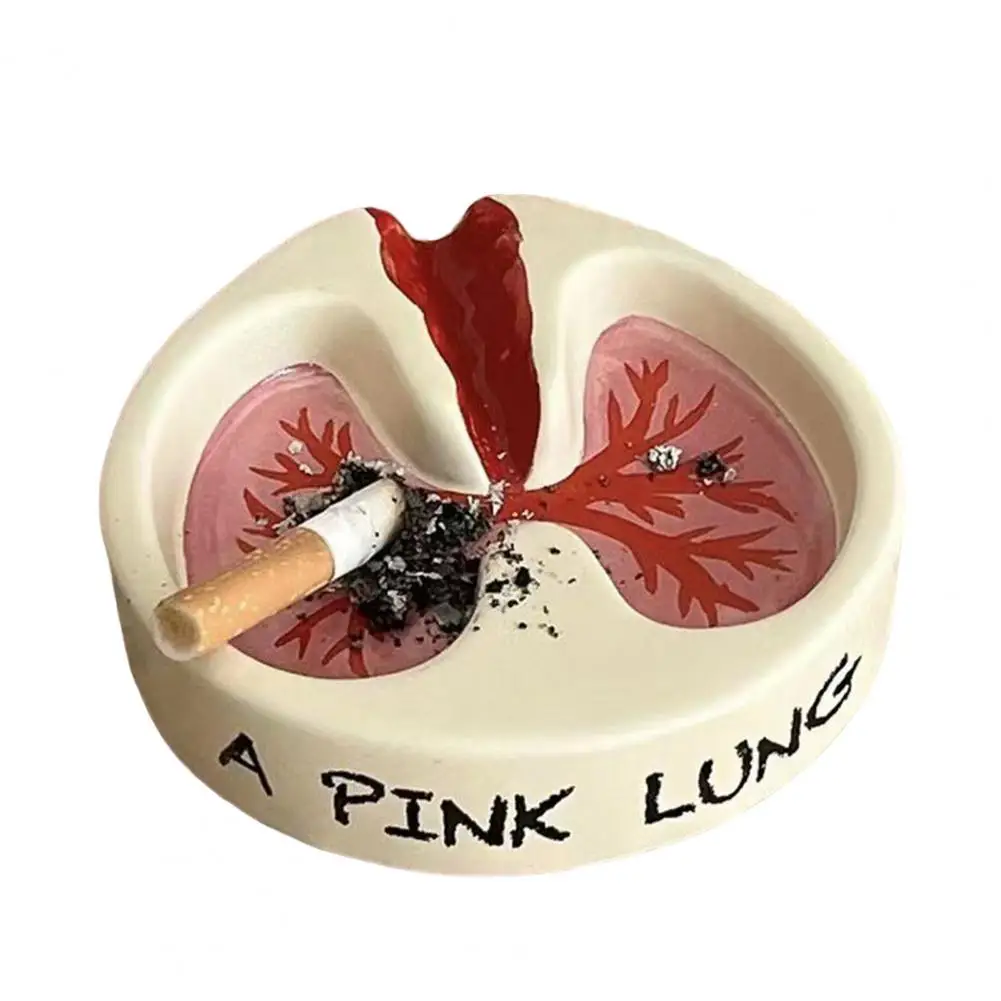 

Ash Tray Useful Sturdy Clear Texture A Pink Lung Printing Ash Tray Holder Office Supplies