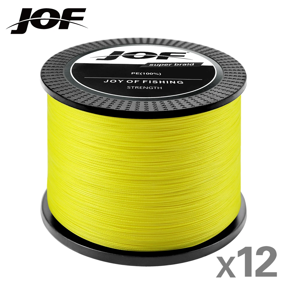 

JOF X12 X9 1000M 500M 300M Braided Fishing Lines 12/9 Weaves 28.6-149.9LB Smooth PE Multifilament Line for Sea Fishing