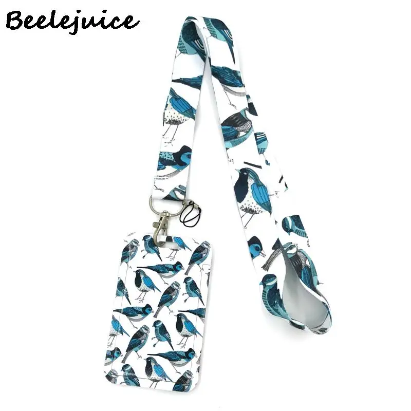 Blue Birds Lanyard Neck Strap Art Anime Fashion Lanyards Bus ID Name Work Card Holder Accessories Decorations Kids Gifts