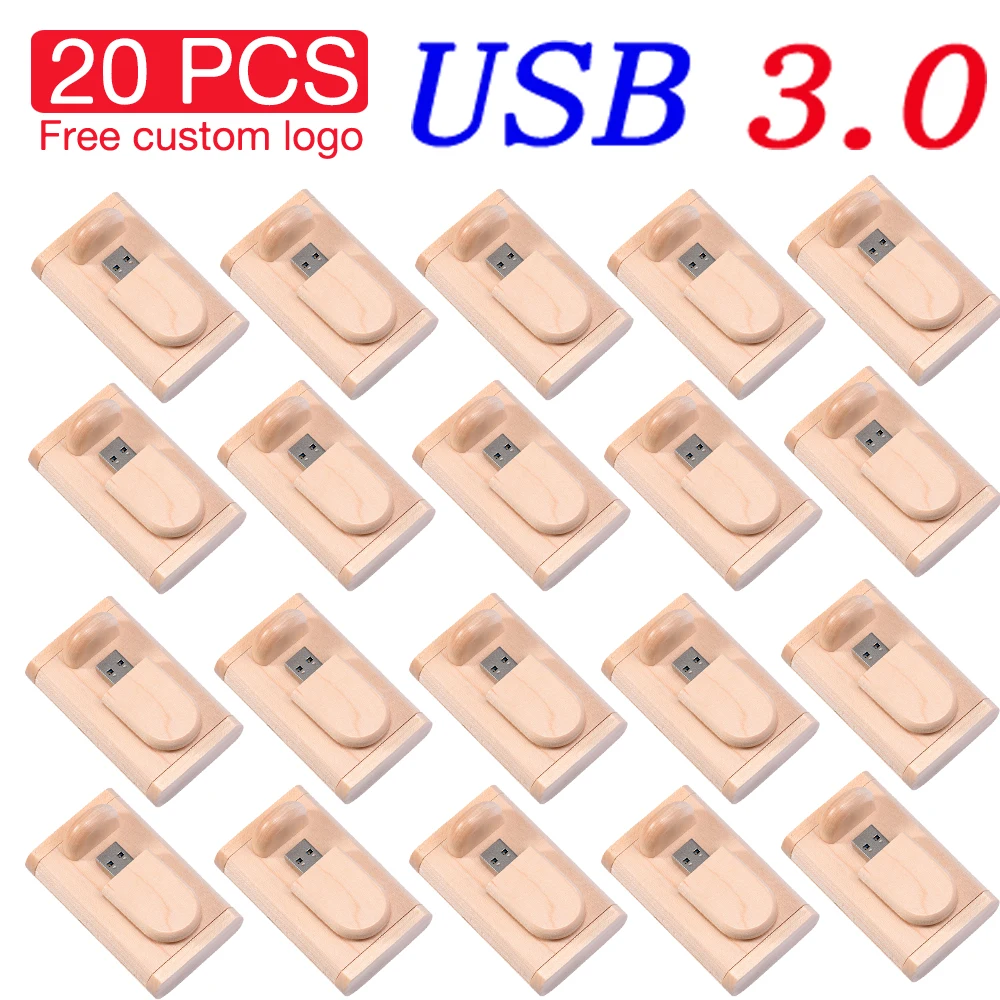 Jaster- Custom Logo Usb 3.0 Flash Drive Caixa de Madeira Bonita Memory Stick Presente Criativo Pen Drive 32gb 64gb 128gb 20 Unidades por Lote