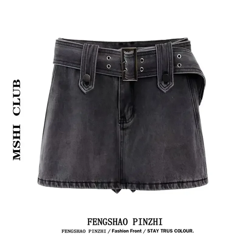 Fashion High Waist Denim Pencil Skirt Chic Women Harajuku Grunge Vintage Streetwear Y2K Preppy Retro Jeans Mini Skirt
