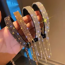 

New Luxury Rhinestone Tassel Hair Claws For Women Girls Elegant Ponytail Hair Clips Hairbands Fashion Hairpins Hair Accessories