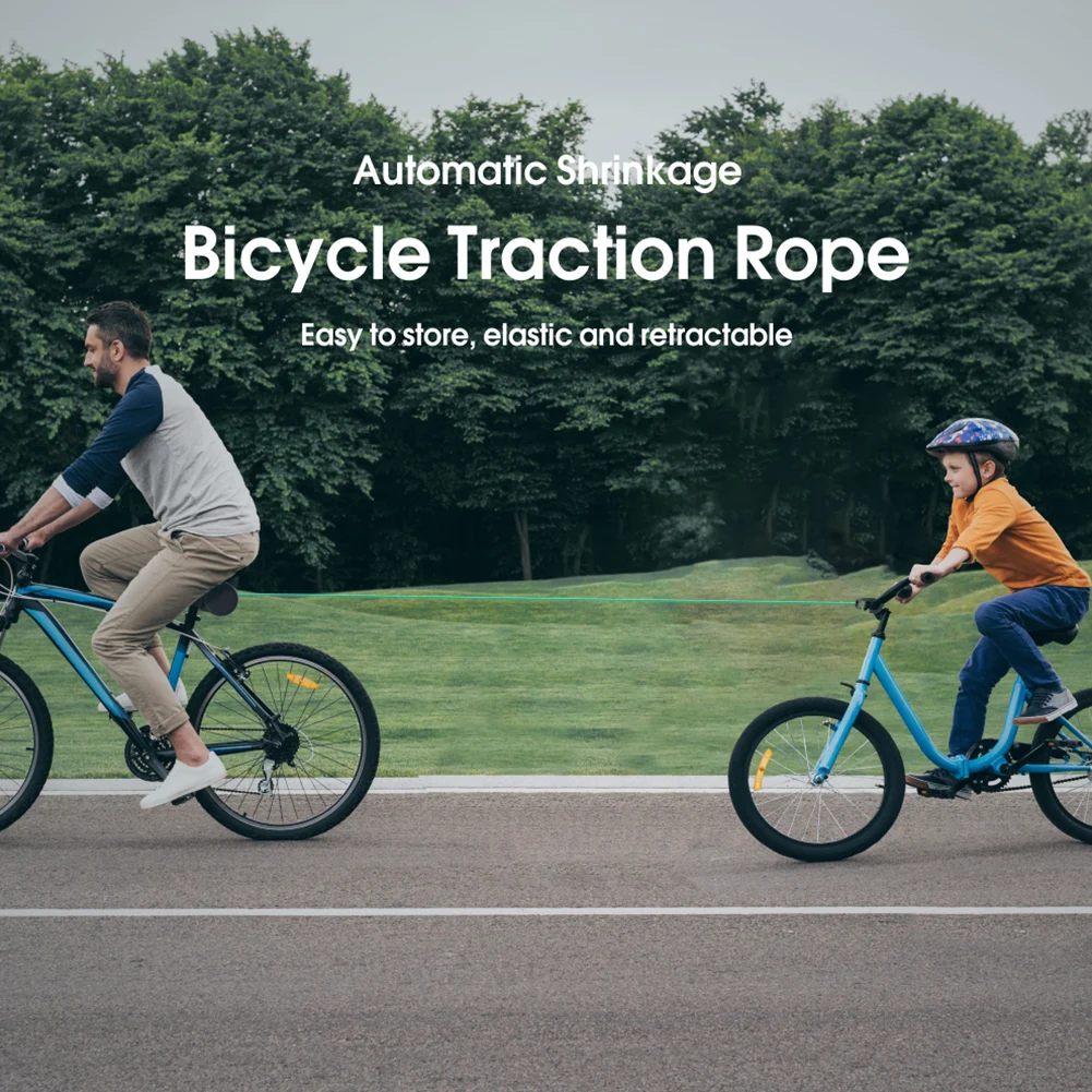 Retractable Bicycle Tow Rope Bicycle Traction Rope Adjustable Bicycle Pull Traction Strap Bike Trailer Rope for Outdoor Cycling