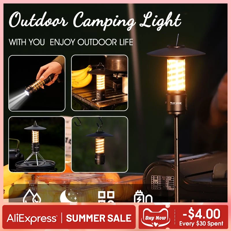 Portable Camping Light Usb Rechargeable Camping Tent Light Outdoor