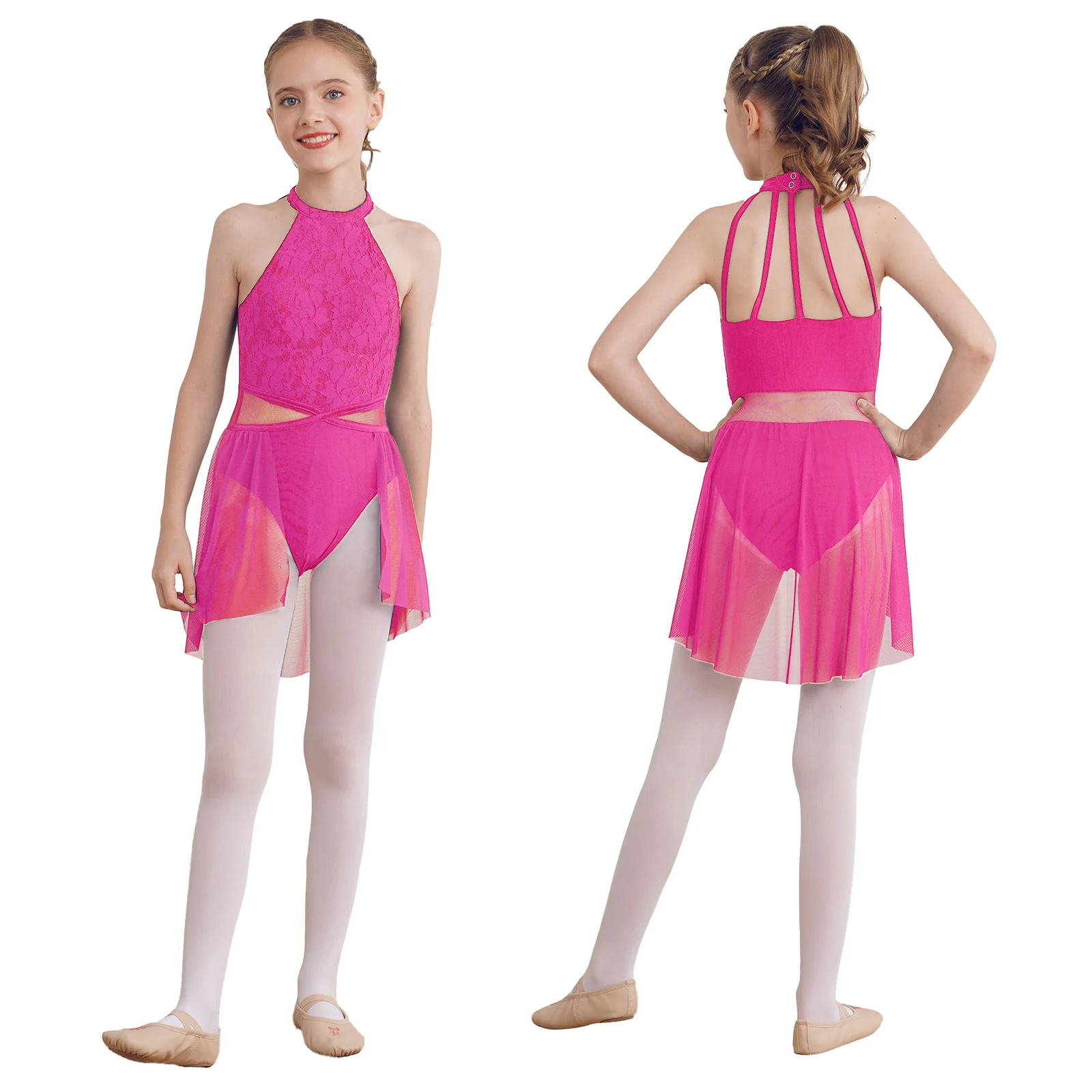 thumbnail image 1 of Vestido lírico de Ballet brillante con diamantes de imitación para niñas, disfraz de patinaje artístico y gimnasia, vestido con tutú de bailarina con dobladillo Irregular, Ropa de baile, 1 of 5