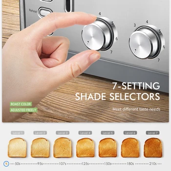 Toaster 4 Slice, Extra Wide Slots, Stainless Steel with High Lift Lever, Bagel and Muffin Function, Removal Crumb Tray, 7-Shade 4