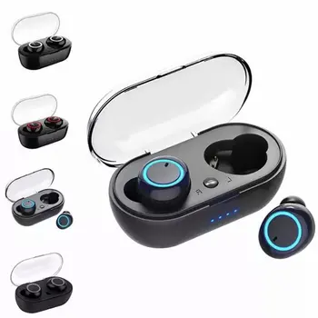 Mini écouteurs intra-auriculaires sans fil compatibles Bluetooth, contrôle tactile, casque de sport, basse stéréo avec micro, écouteurs de musique pour téléphone 1