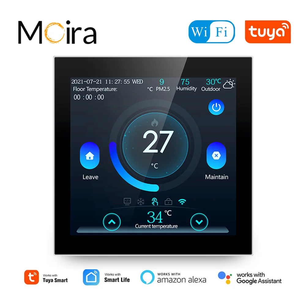 

Tuya Smart WiFi Floor Thermostat Electric/Water Heating Temperature Controller Smart Home for Alexa Google Home Alice 3A/16A