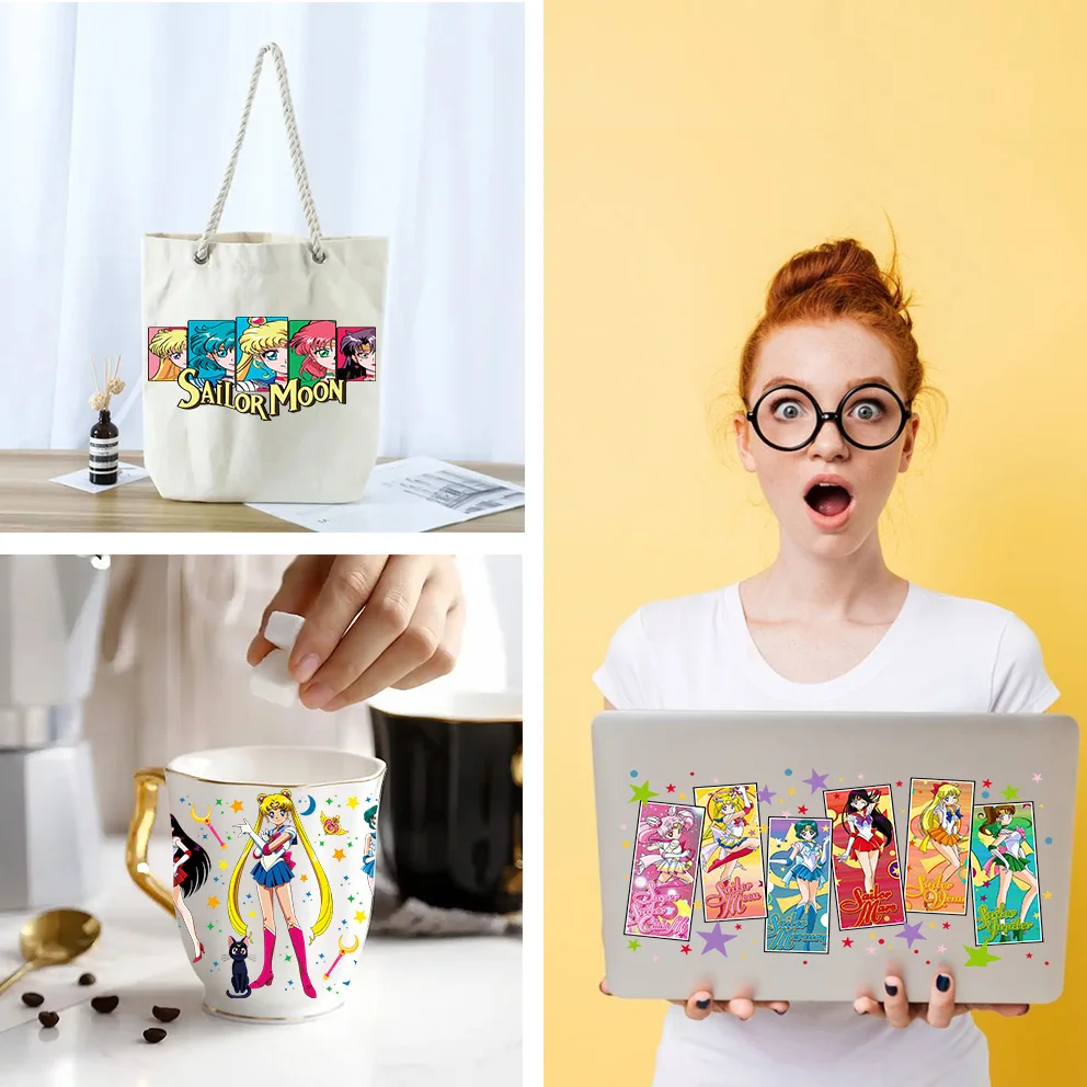 Moon girl easy peel waterproof DIY Decals 3D transfers uvdtf crystal stickers 16oz uv dtf cup wraps for Libbey Glasses