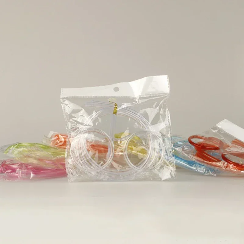 Straw Glasses Funny Soft PVC Glasses Flexible Drinking Straws Kids Party Supplies Bar Supplies Creativity Toy Kids Gift