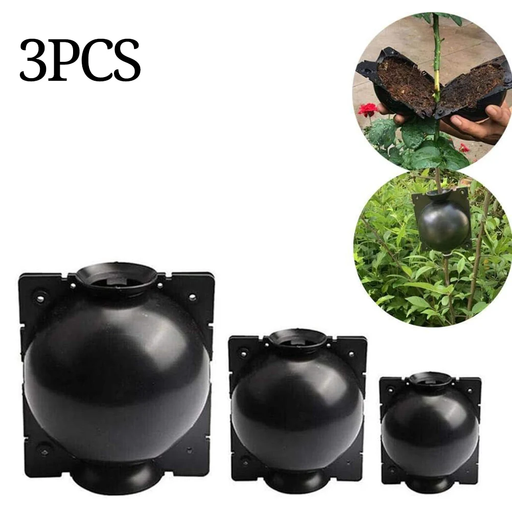 3Pcs Reusable Plant Root Growing Box Cutting Grafting Rooting Ball Garden Rooting Propagation Ball S M L Breeding Equipment plant rooting box plant rooting pot