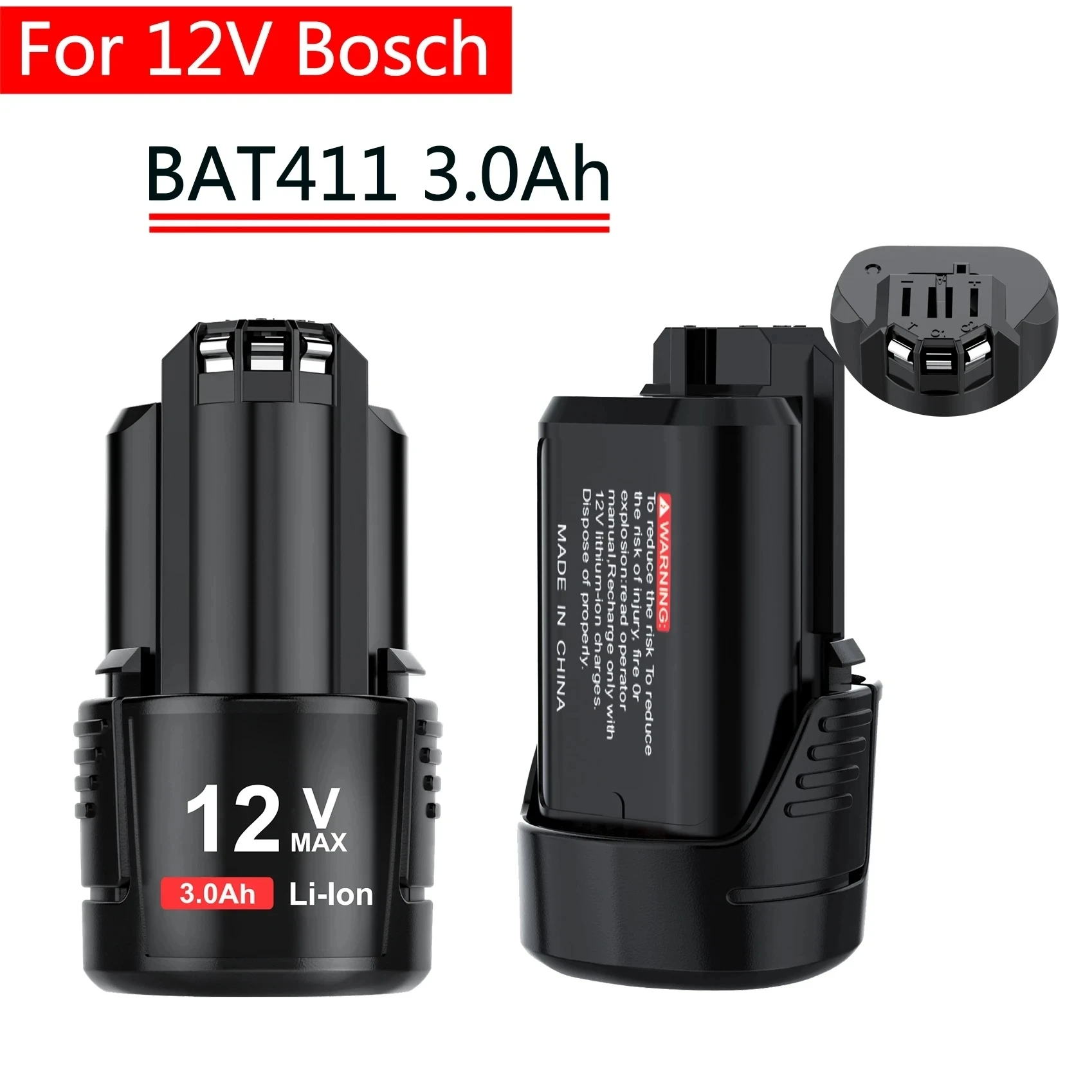 12V Bosch 3000mAh BAT411 Remplacement Batterie Bosch 12V Batterie pour  BOSwivel BAT412A BAT413A D-70745GOP 2607336013 2607336014 PS20-2 -  AliExpress