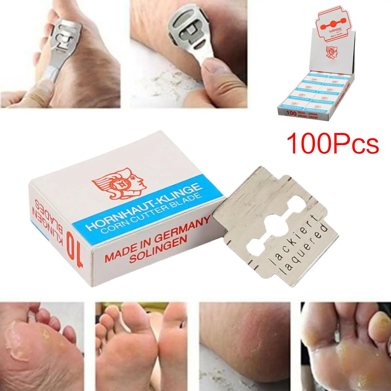 

Foot Planer Cuticle Cutter Pedicure File 100 Pcs Replacement Sharp Foot Razor Care Skin Callus G7B5
