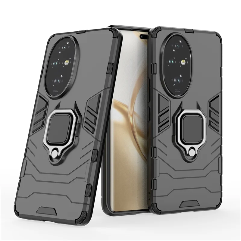 Luxury Shockproof Armor Phone Case with Magnetic Ring Holder Stand and Back Cover