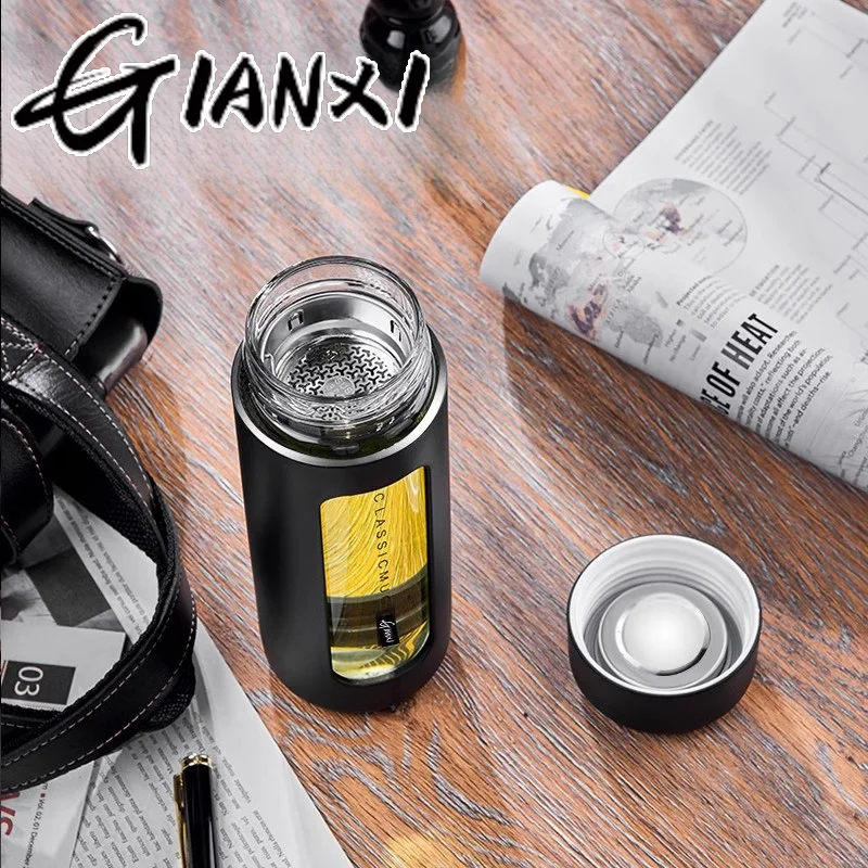 GIANXI Anti-Scald Portable Glass Tea Cup with Filt...