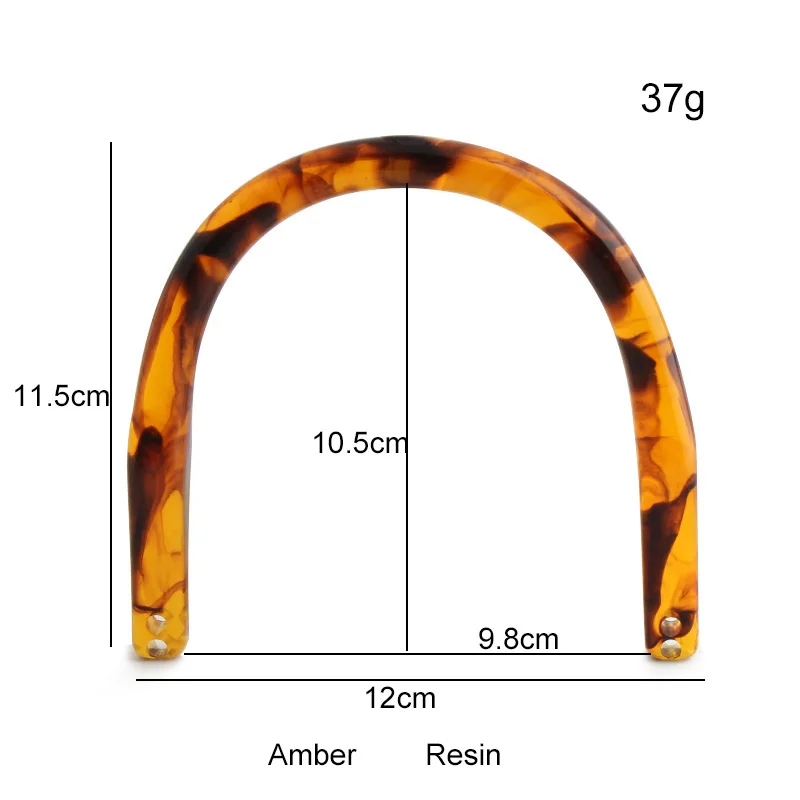 2-30PCS Amber,Orange D,C Shaped Resin Handles Handcrafted Replacement For Women Purse Frame Handbag Bag Shoulder DIY Accessories