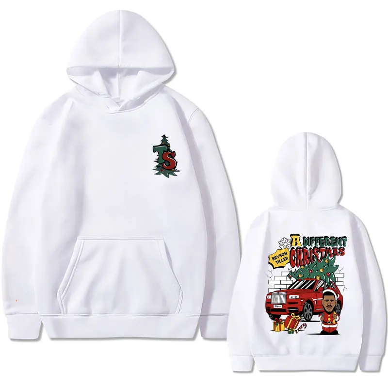 Rapper Bryson Tiller A Different Christmas Graphic Hoodie Men Women Hip Hop Fashion Oversized Sweatshirt Male Funny Meme Hoodies