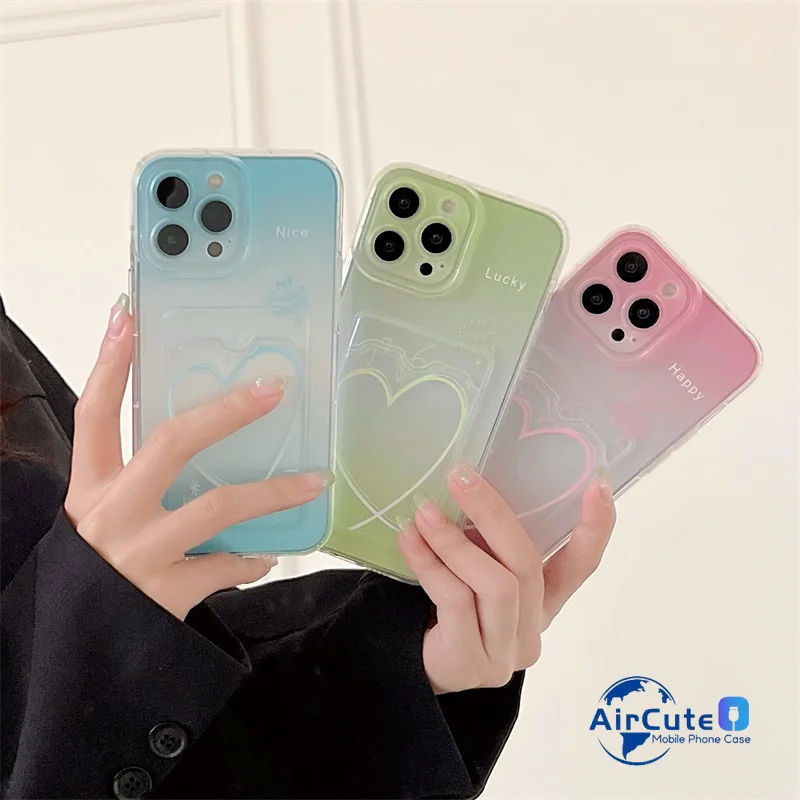 Sweet Heart Card Photo Holder Soft Case - Stylish Protective Back Cover