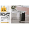 Table and chair set. 1 table and 4 black PU cushioned golden color leg chairs. White imitation marble tabletop MDF table legs w 6