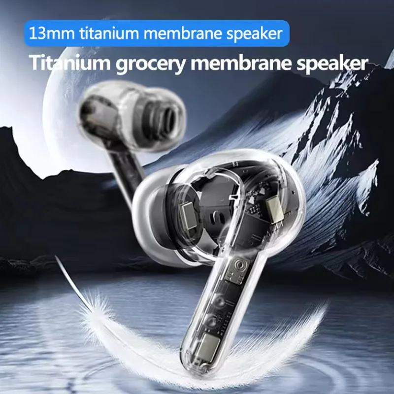 A8-Wireless headphones with noise cancellation, in-ear type, equipped with a charging case, high-fidelity stereo sound. 3