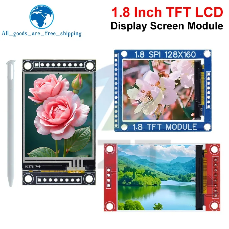 1/5PCS 1.8 인치 1.8 LCD 디스플레이 TFT 스크린 모듈 SPI 인터페이스 128*160 해상도 16BIT RGB 4 IO ST7735S 드라이버 (Arduino 용)