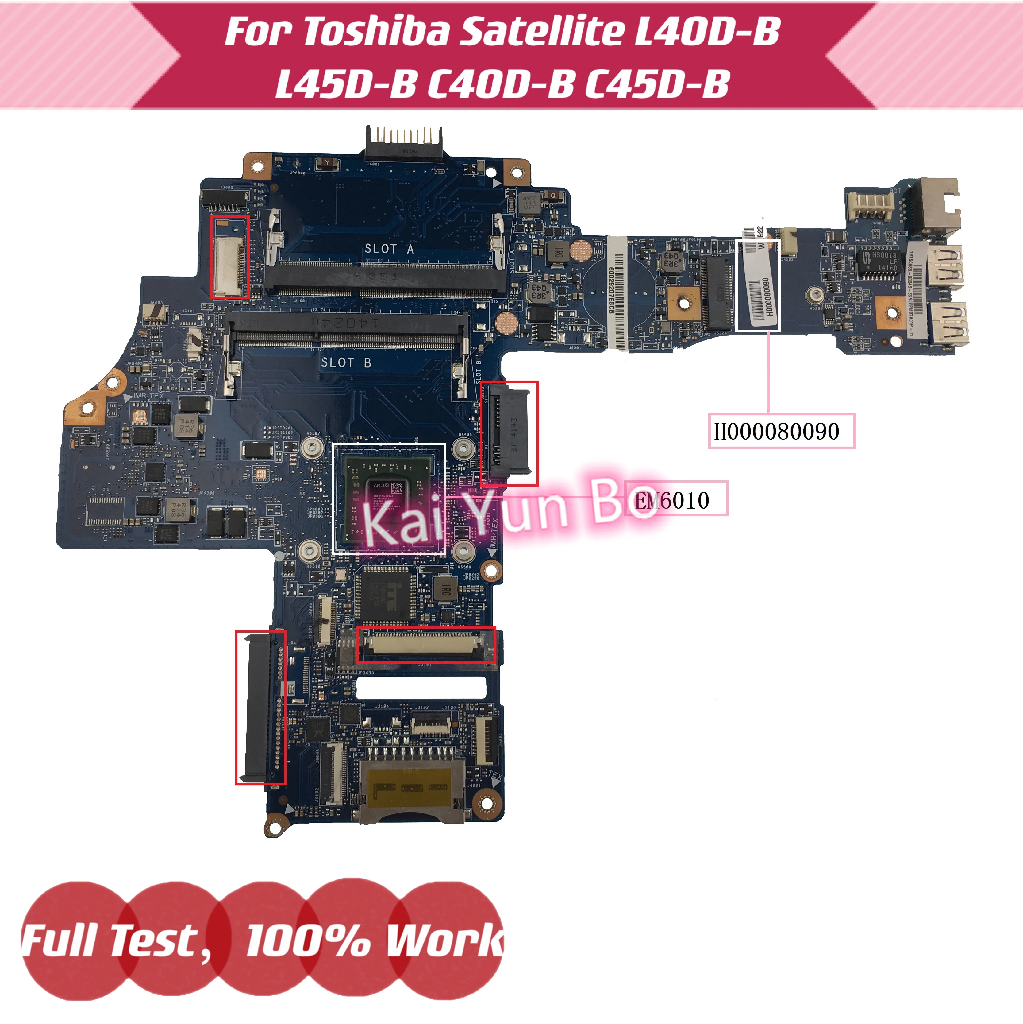 

H000080090 For Toshiba Satellite L40D-B L45D-B C40D-B C45D-B Laptop Motherboard with AM6010 CPU DDR3 100% Test OK