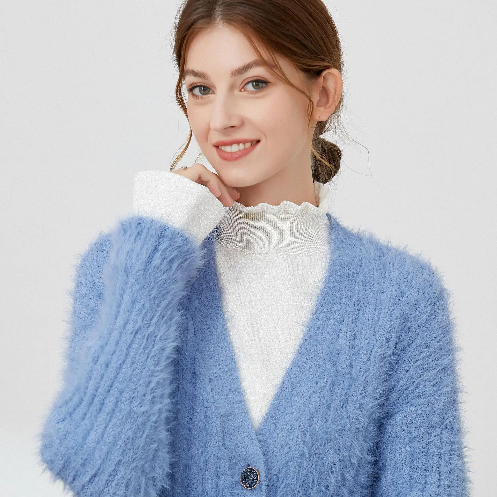 

Winter Sweater Fake Collar for Women's Half Shirt Fungus Bib High Neck Knitted Neck False Collar Female Shirt Detachable Collars