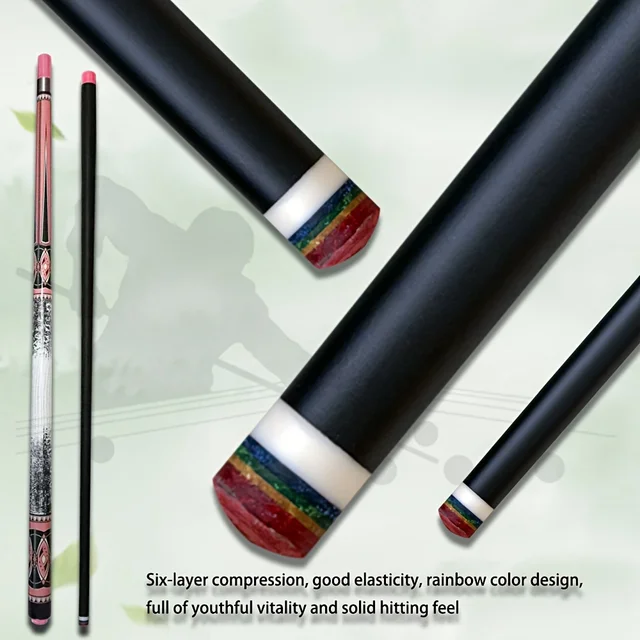 Professional 13mm Multi-Layer Tip Carbon Fiber Pool Cue with Stainless Steel Joint - Includes Joint Protector Cap 1