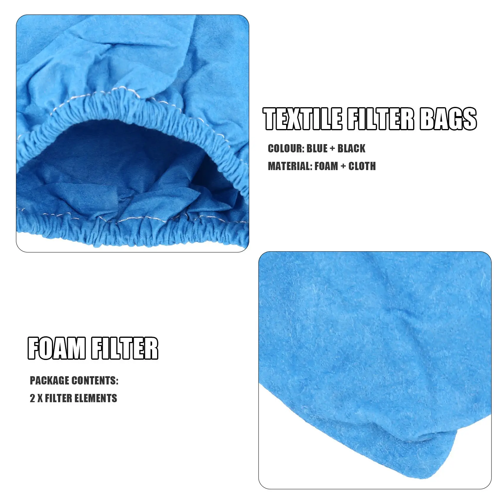 Textile Filter Bags Wet and Dry Foam Filter for MV1 WD1 WD2 WD3 Vacuum Cleaner Bag Vacuum Cleaner 4PCS