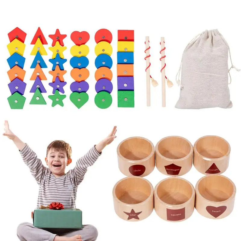 

Color Sorting Toys Kids Color Shape Sorter Color Shape Recognition Educational Toys For Kids Boys Girls Montessori Wooden STEM