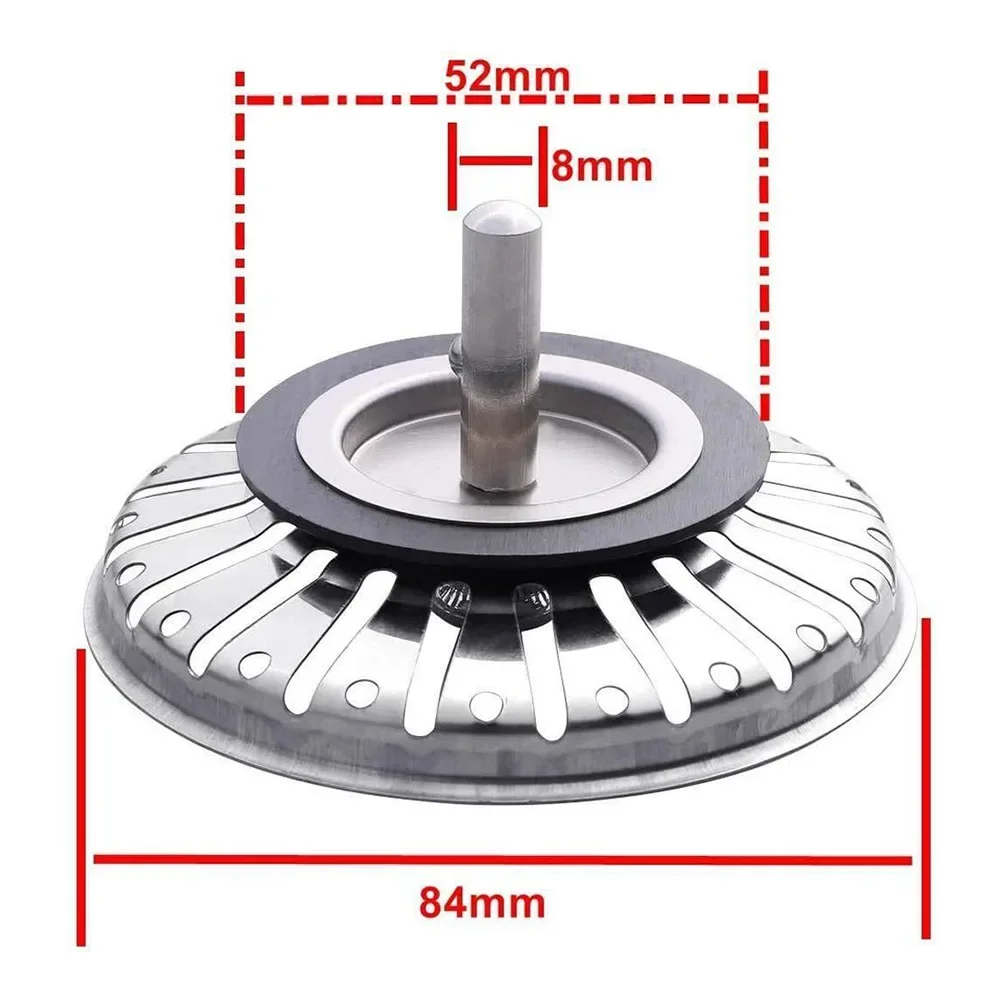 84mm Stainless Steel Strainer Stopper kitchen sink plug Water Basin Sink Drainer Strainer Leach Basket Waste Plug Stopper kitchen sink filter sink strainer sink filter kitchen sink strainer
