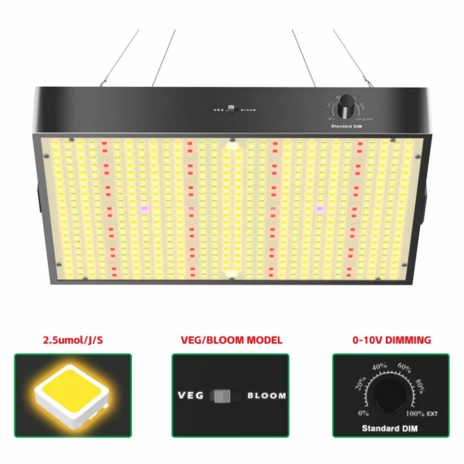 

Qkwin UPD 200W hydroponics led grow lighting Board 588pcs leds samsung 3030 Leds built with 26DB fans full spectrum