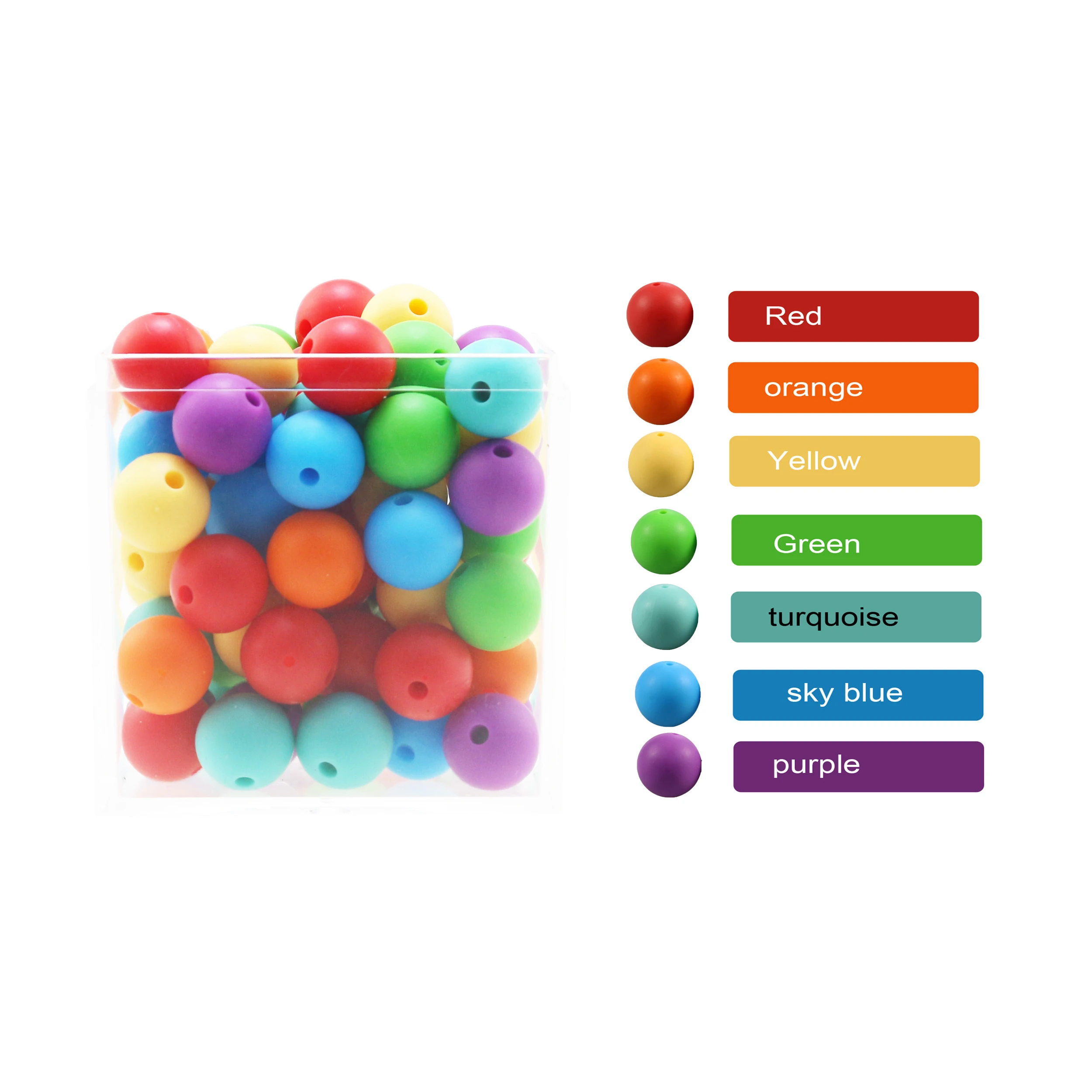 lava beads 100pcs/Lot 10mm/12mm/15mm/20mm Silicone Round Beads Food Grade Teether Beads Baby Chewable Teething Beads For Diy Necklace beads for bracelets
