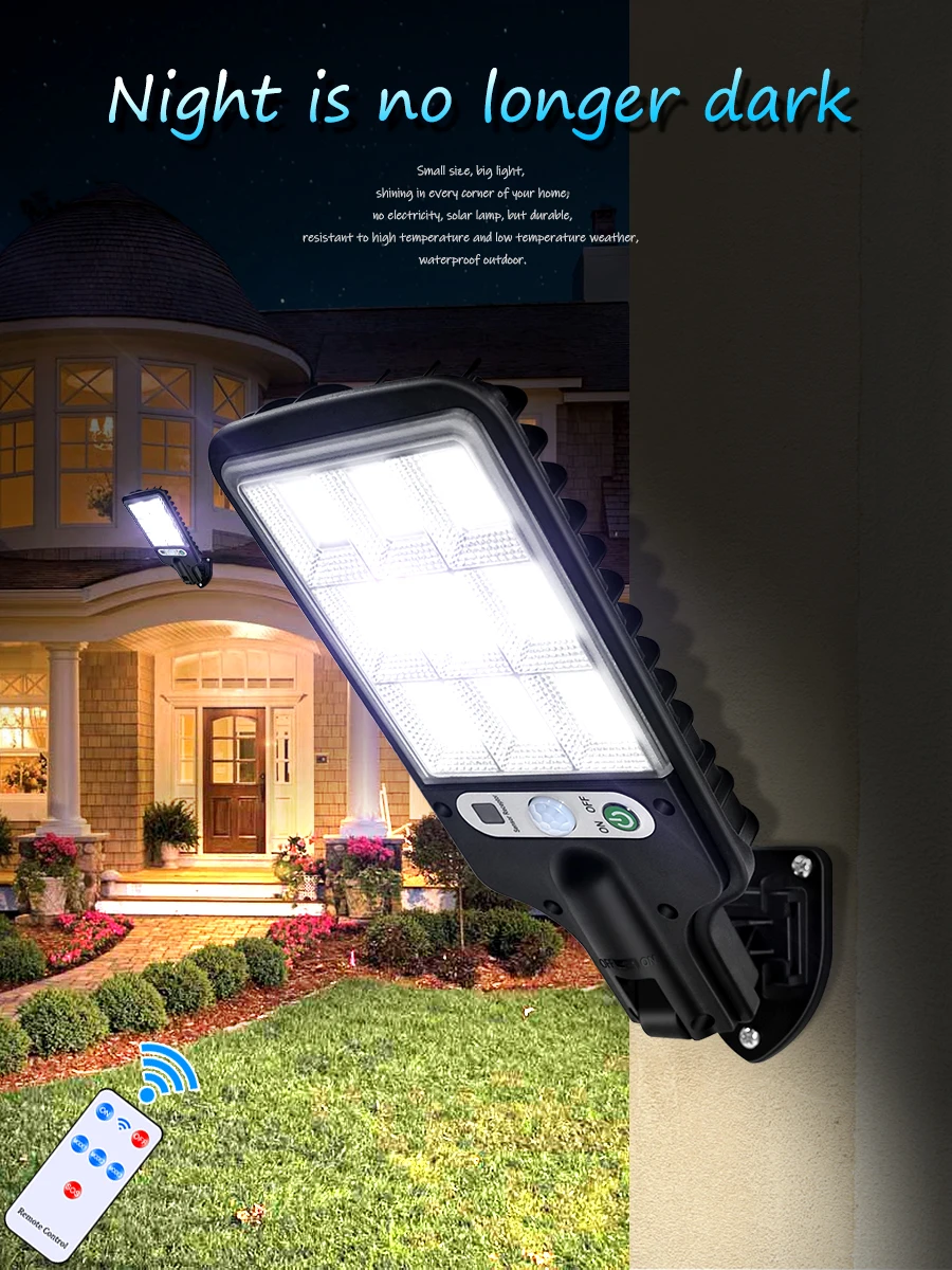 solar panel lights Solar Street Lights Outdoor Solar Lamp With 3 Light Mode Waterproof Motion Sensor Security Lighting for Garden Patio Path Yard best outdoor solar lights