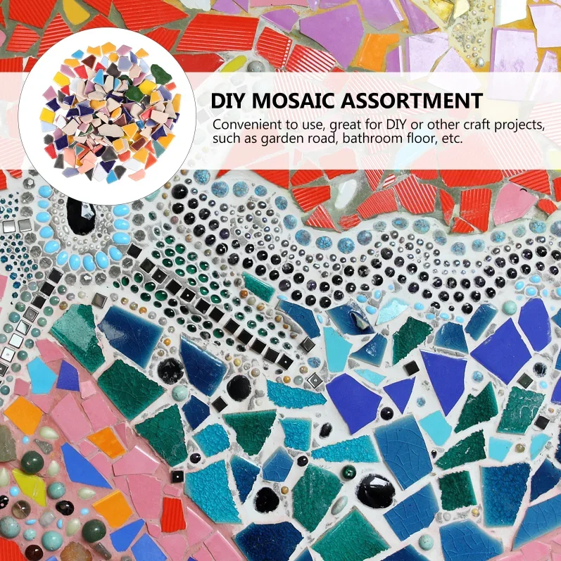Description Picture 2 of item100g Porcelain Mosaic Tiles DIY Craft Ceramic Tile Mosaic Making Materials hobby pieces bulk