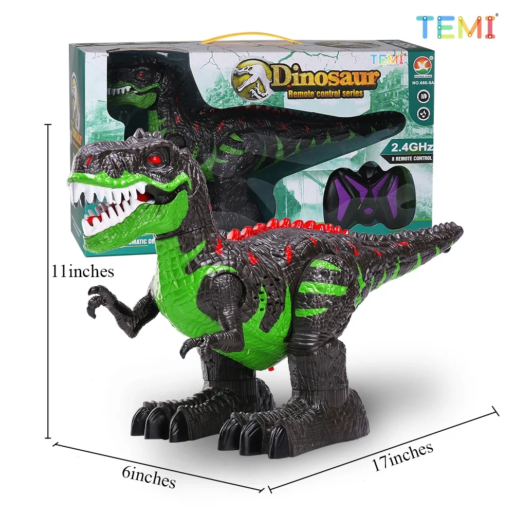 Educational Control Dinosaurs Electric Robot Sound Light Toy Excavation Boys Children T for Rex Jurassic Animals Remote Toys