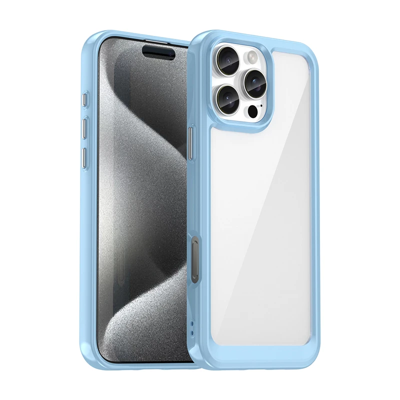 Hybrid Shockproof Transparent Armor Phone Case with Hard PC Bumper
