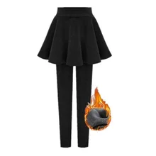 

Open-Crotch Pants Winter New Velvet Padded Leggings Women Thickened Fake Two Pieces A- line Pants Invisible Zipper Crotch