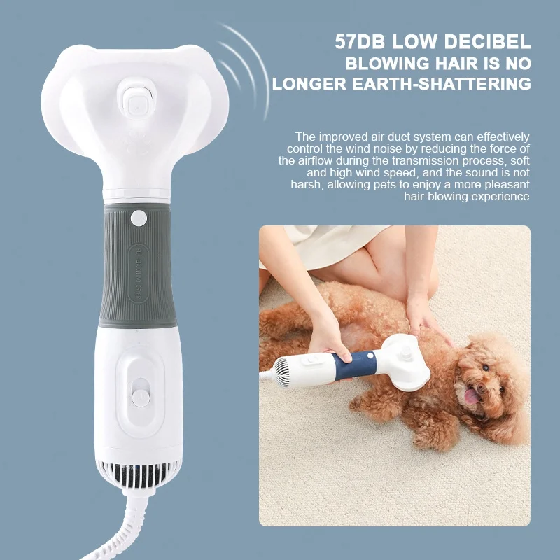 3 in1 Pet Dog Body Dryer Quiet Dog Hair Dryers Comb Brush Grooming Kitten Cat Hair Comb Puppy Fur Blower Low Noise Temprature