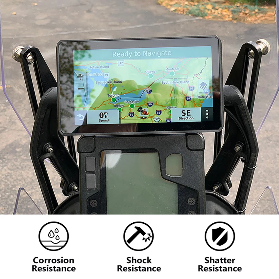 Adjustable Windscreen Riser For Yamaha Tenere 700 (2019-2022 T7) - CNC Aluminum, 10-100mm Height Increase, Black