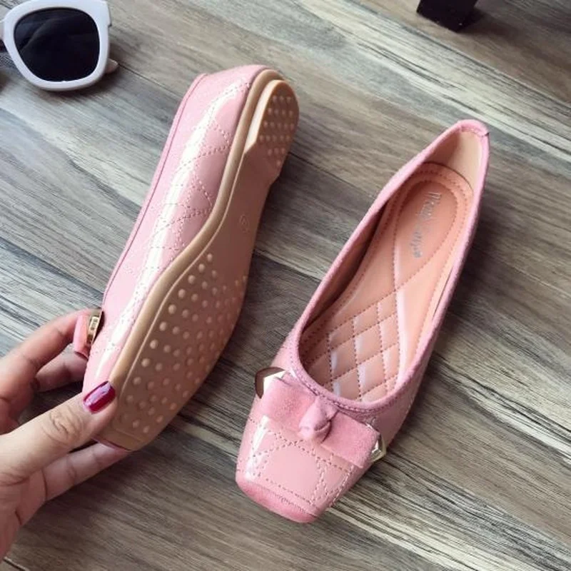 Plus Size 35-41 Women Flats Shoes 2023 Spring Woman Slip on Loafers Square Toe Butterfly-knot Ballet Flats Lady Shoes 3