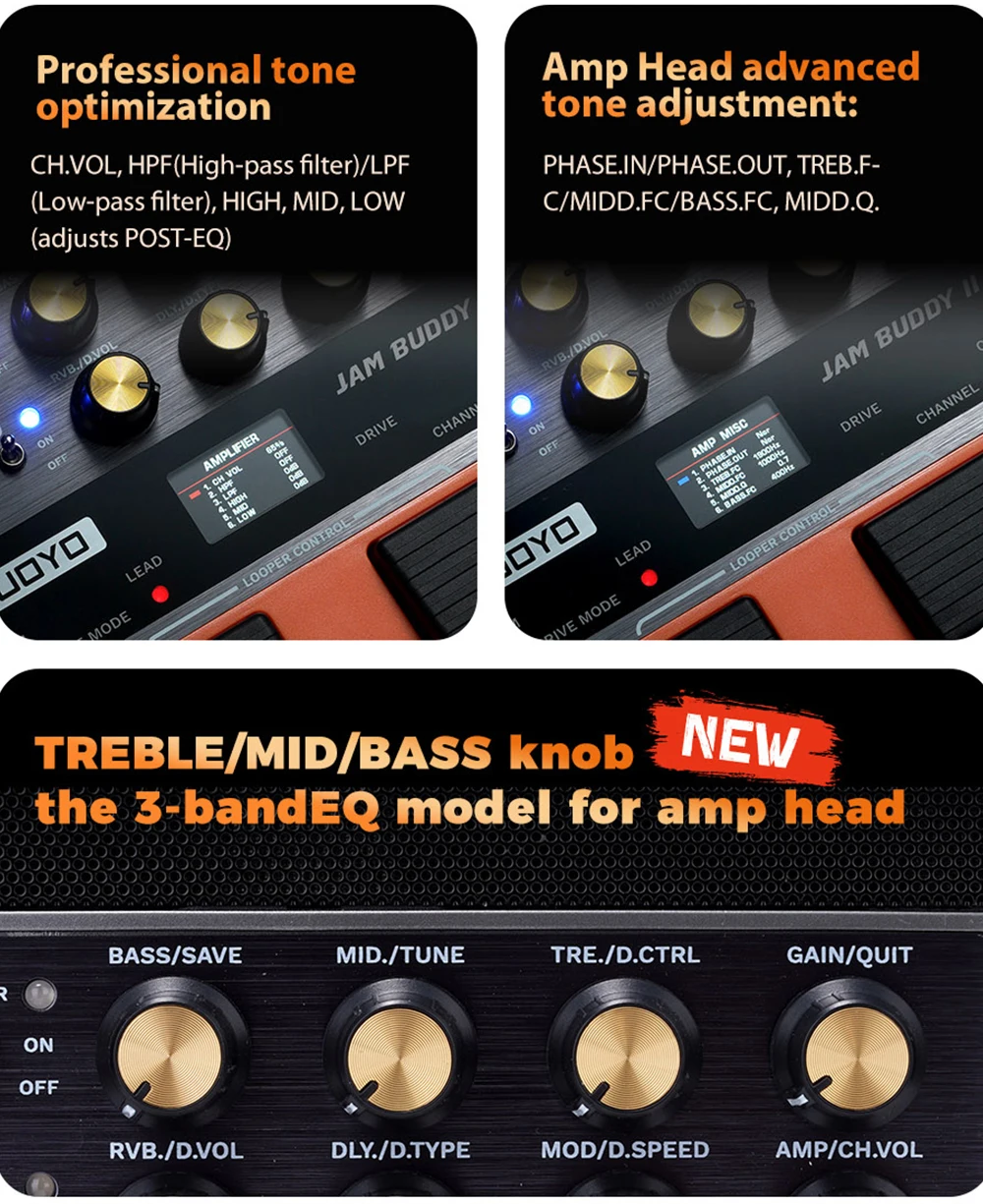 JAM BUDDY II 10W Guitar Amp 14 Amp Models 9 Effects Drum Machine Looper Bluetoot